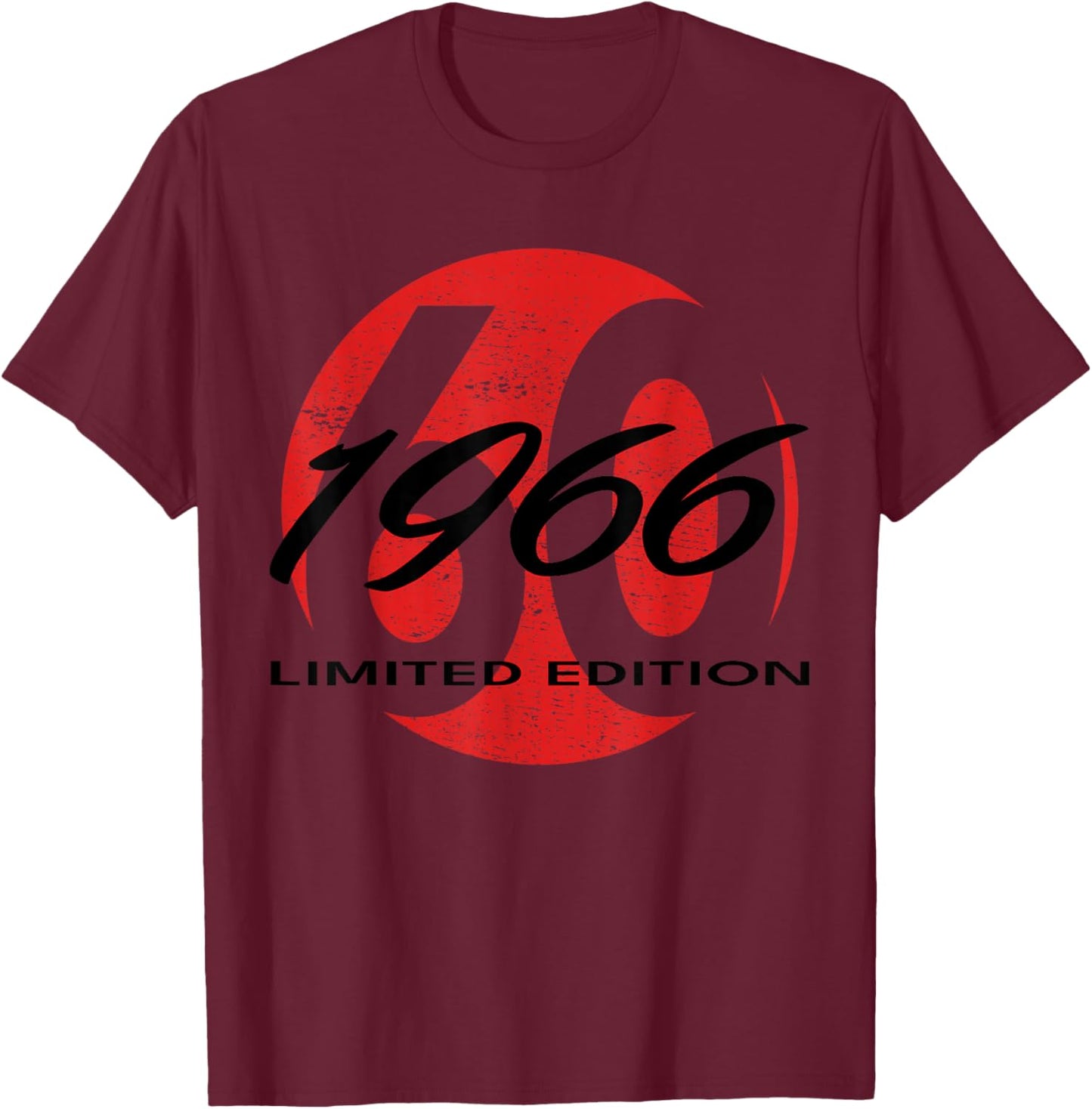 60th Birthday Man Woman 60 Years 1966 Funny Gift T-Shirt - T-Shirt | Maroon