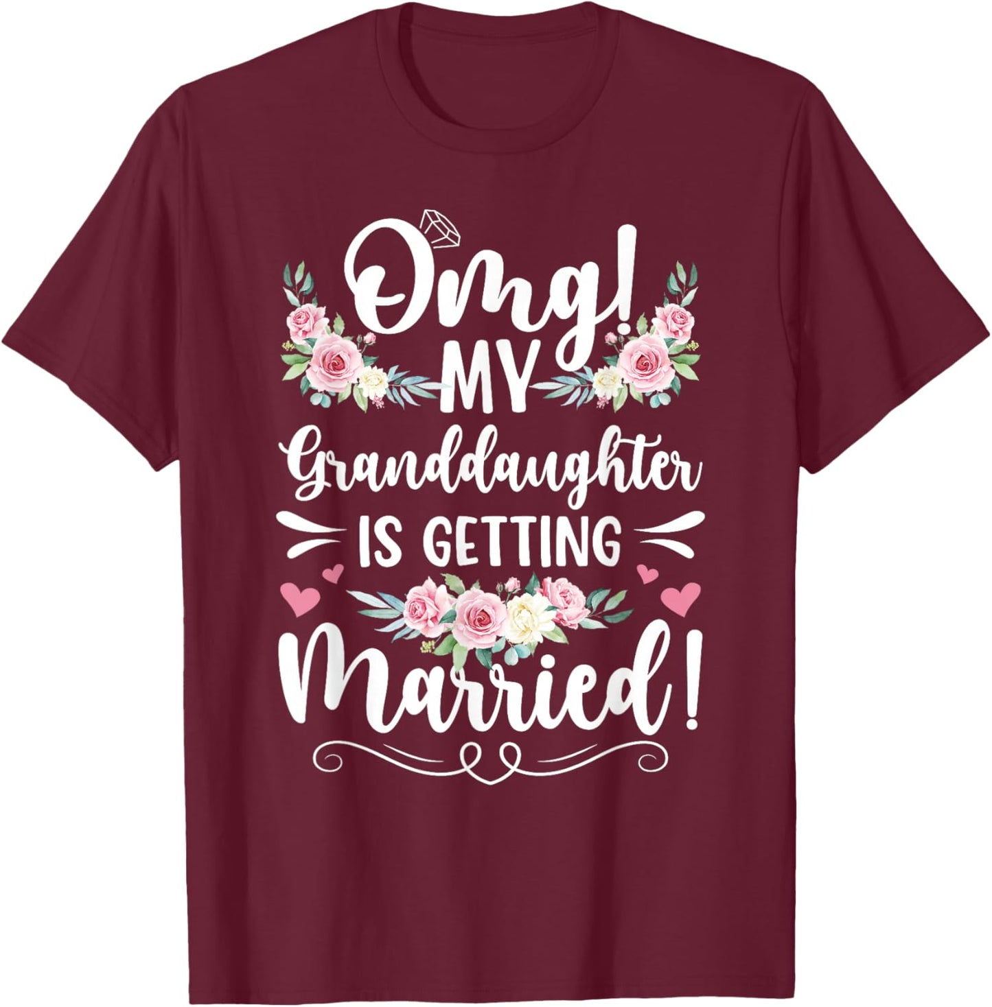 Proud Grandma of The Bride Grandma Grandmother of The Bride T-Shirt - T-Shirt | Maroon