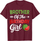 Watermelon Brother of The Birthday Girl Watermelon Pattern T-Shirt - T-Shirt | Maroon
