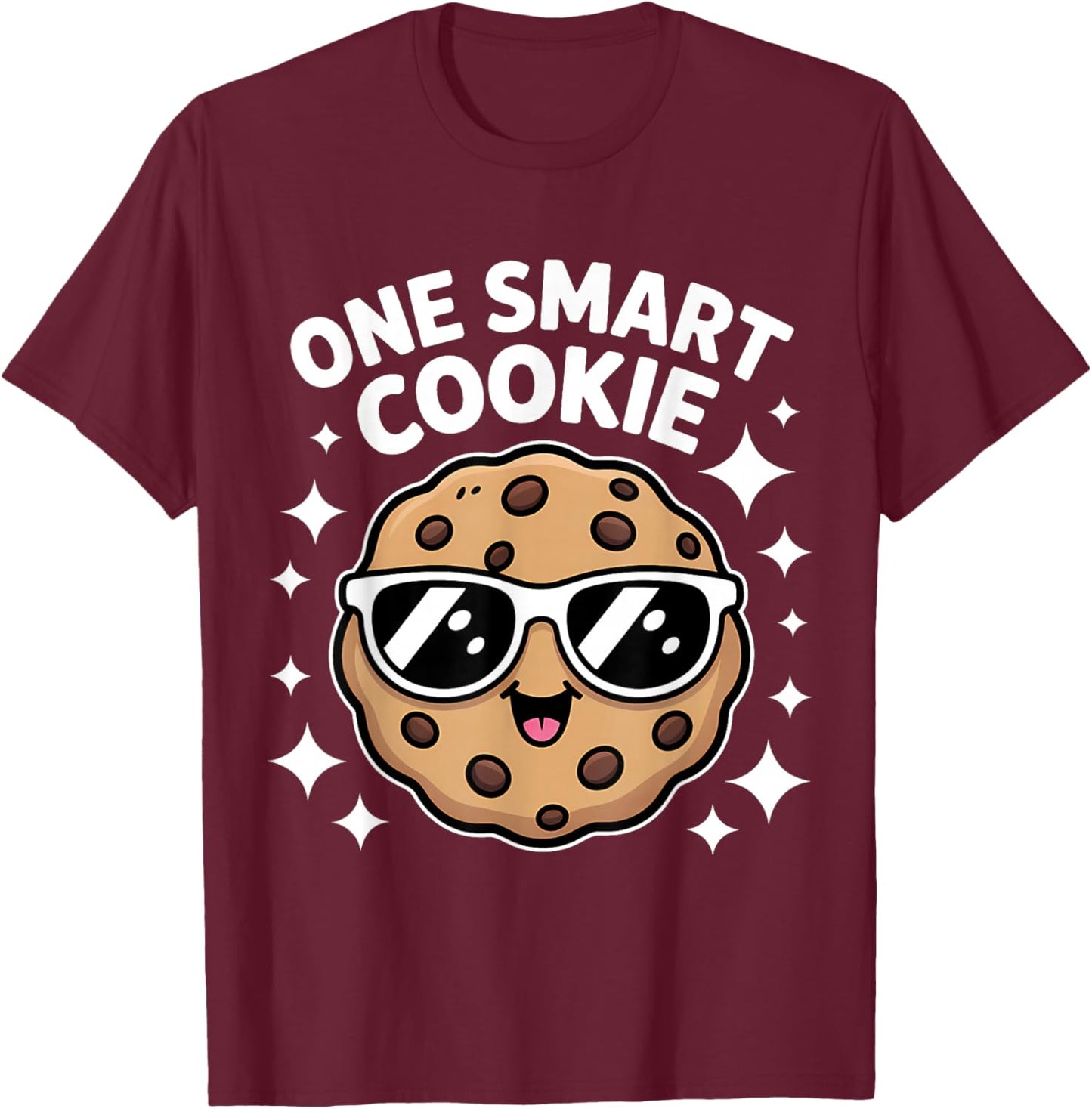 One Smart Cookie Funny Chocolate Chip Cookie T-Shirt - T-Shirt | Maroon