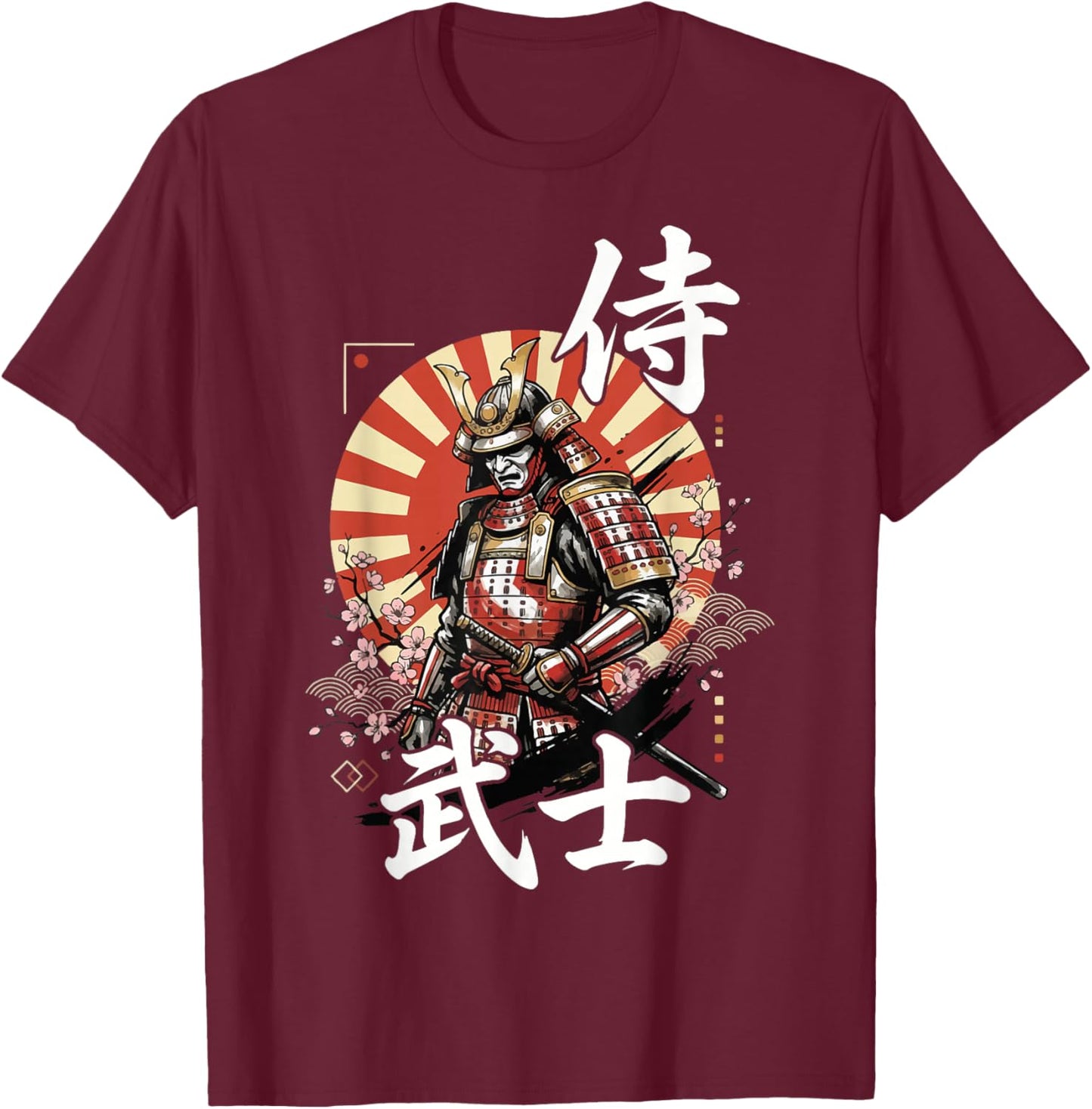 Samurai Japanese Warrior Katana Japan T-Shirt - T-Shirt | Maroon