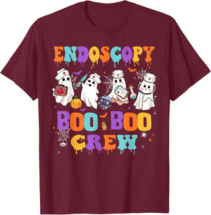 Endoscopy Nurse Boo Boo Crew Nurse Halloween Squad Nursing T-Shirt - T-Shirt | Maroon