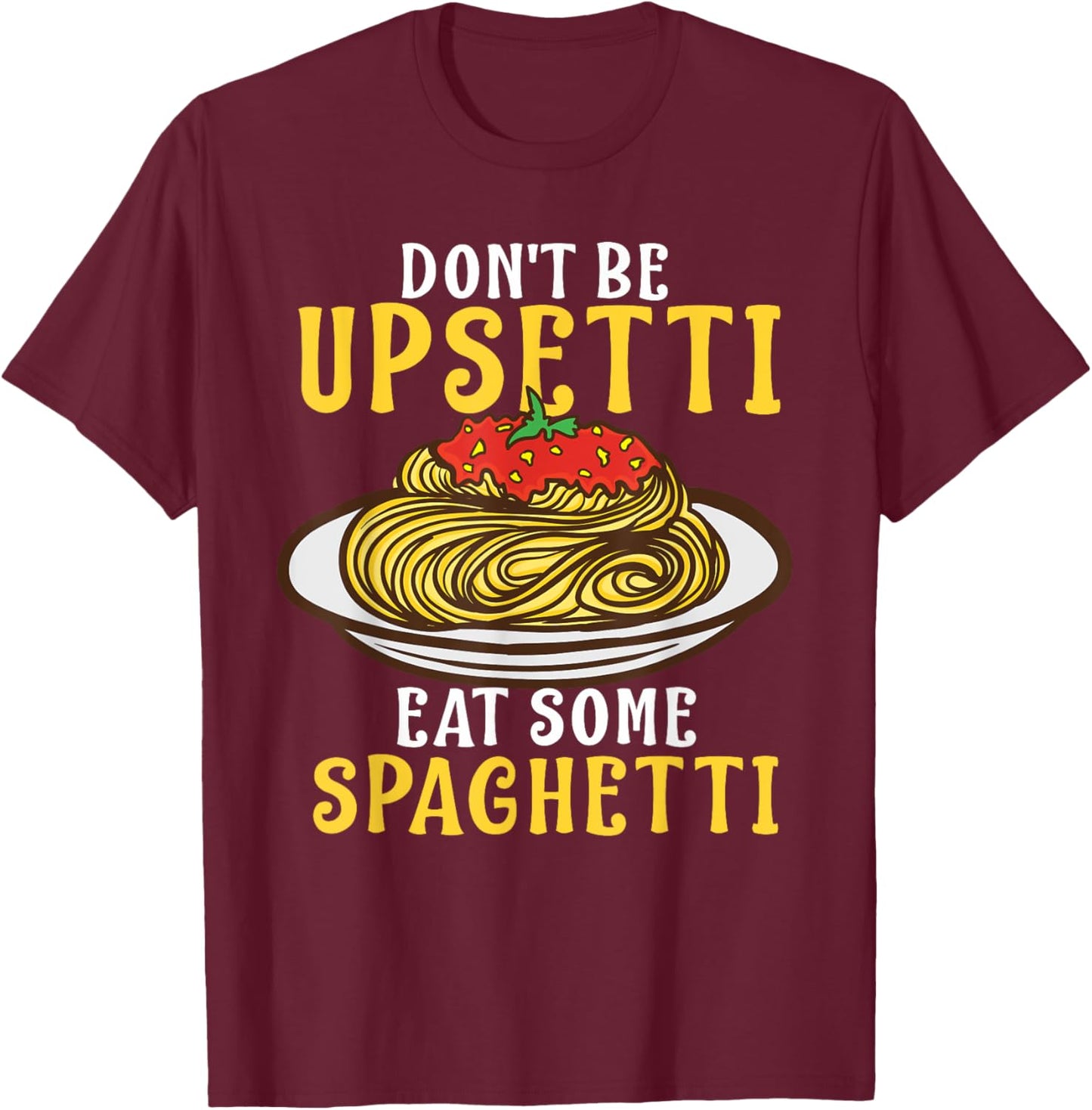Spaghetti Design Women Kids Italian Food Pasta Lover T-Shirt - T-Shirt | Maroon