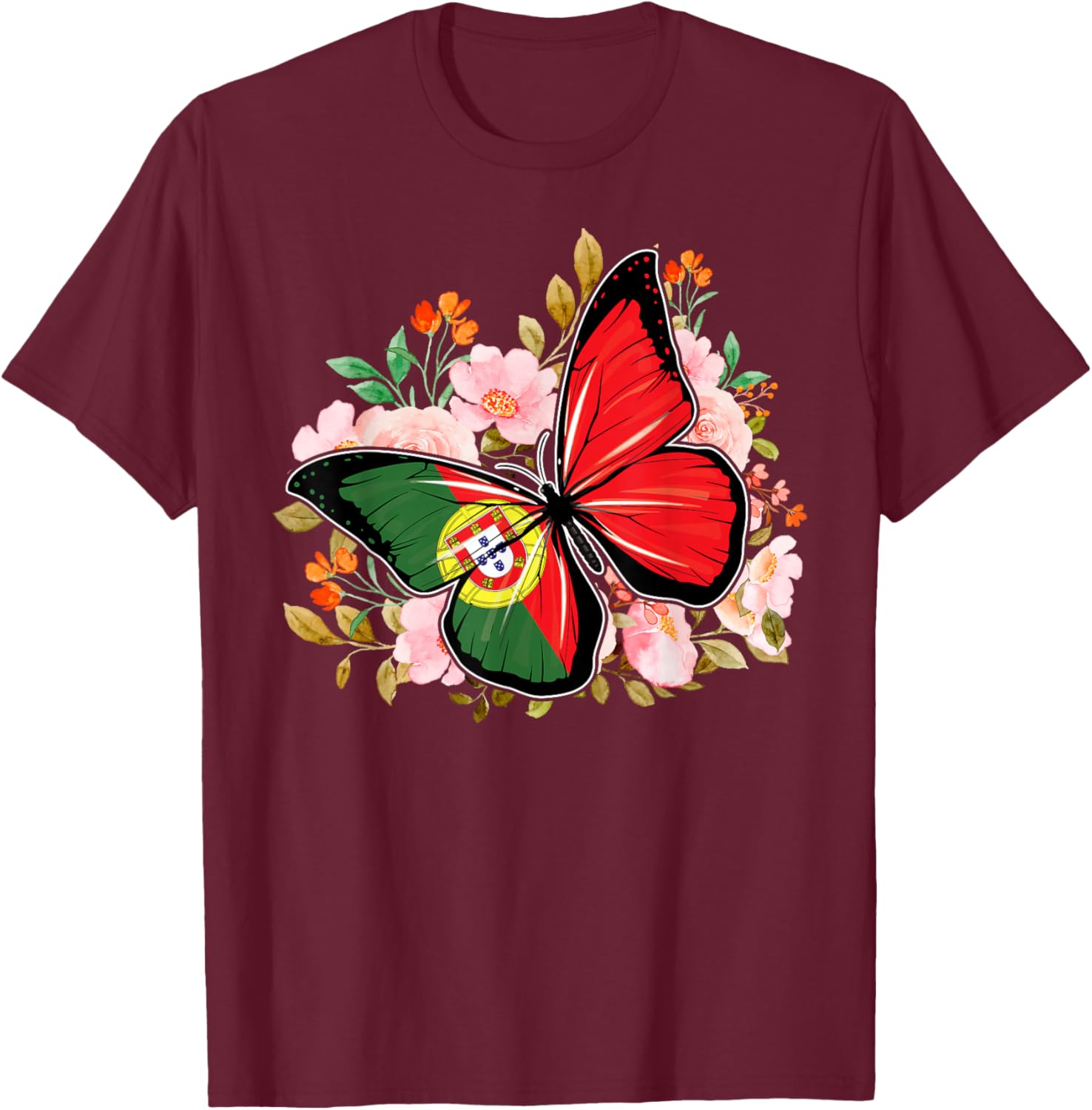 Portugiesischer Schmetterling Portugal Pride Damen Kinder T-Shirt - T-Shirt | Maroon