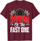 1 year old racing car fast one birthday 1st Family Mom T-Shirt - T-Shirt | Maroon