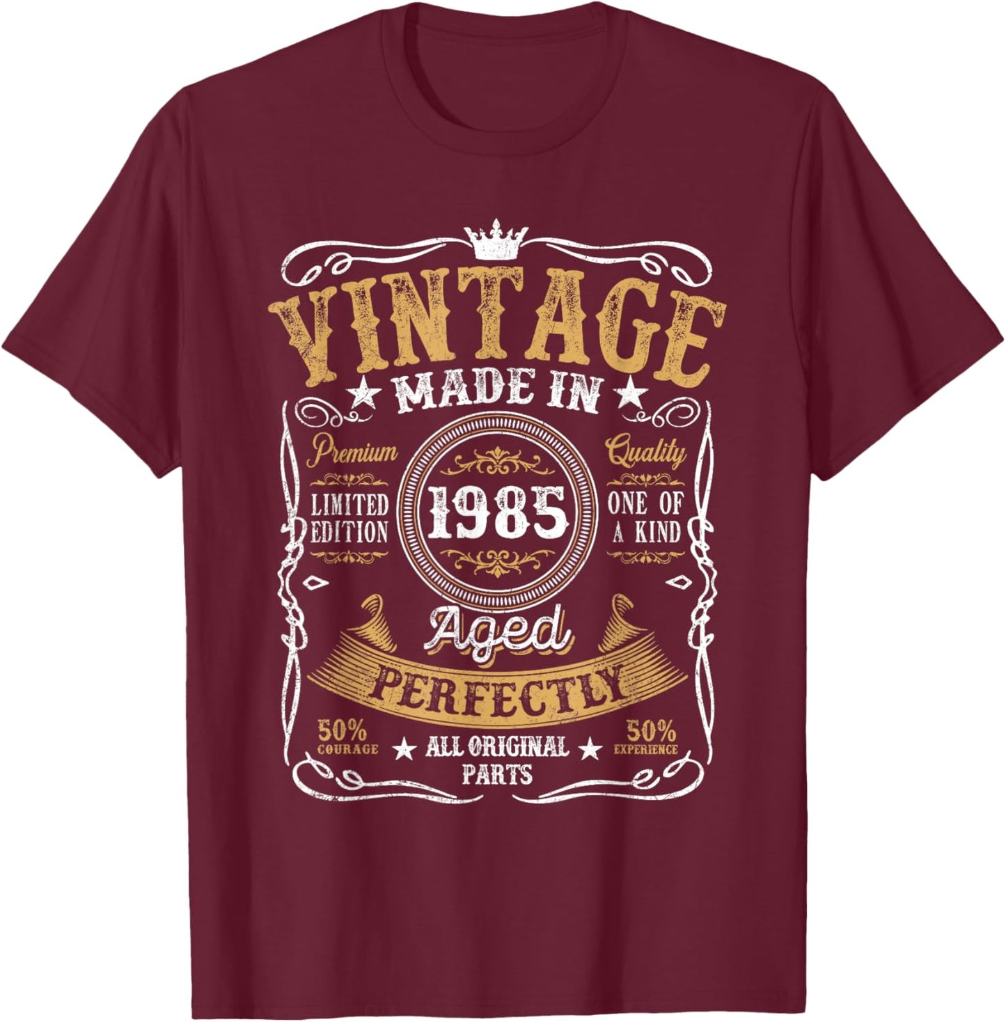 40 Years Old Vintage 1985 Born In 1985 40th Birthday Gifts T-Shirt - T-Shirt | Maroon