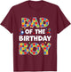 Dad Of The Birthday Boy Autism Awareness Puzzle Piece T-Shirt - T-Shirt | Maroon