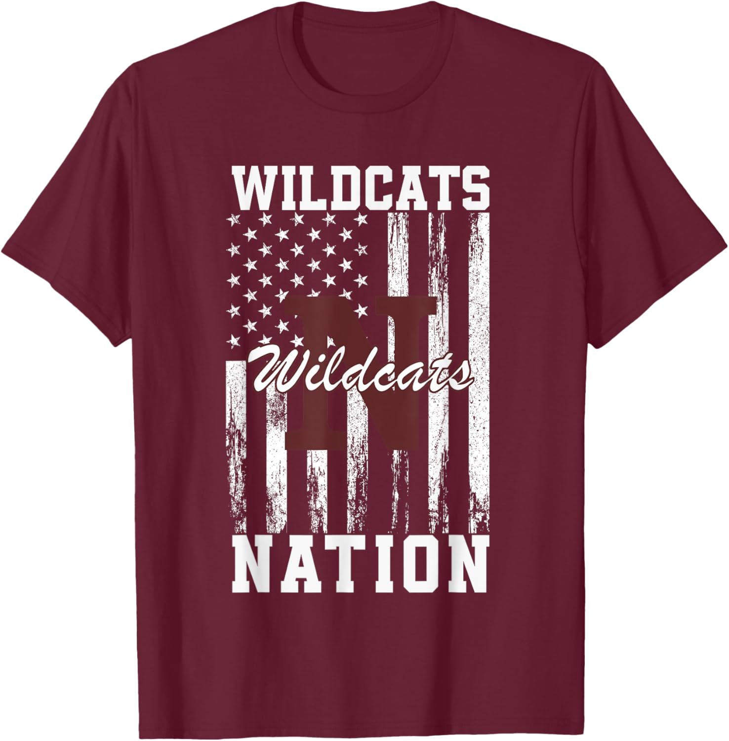 Newark Wildcats Logo Nation HS T-Shirt - T-Shirt | Maroon