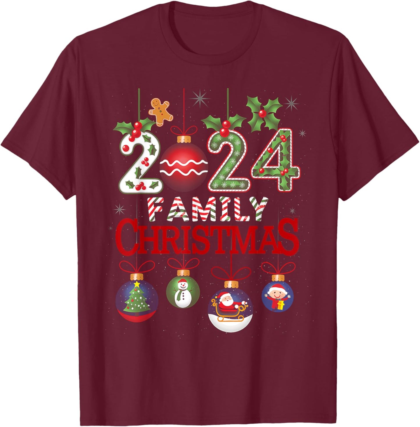 Family Christmas 2024 Matching Family Christmas Xmas Squad T-Shirt - T-Shirt | Maroon