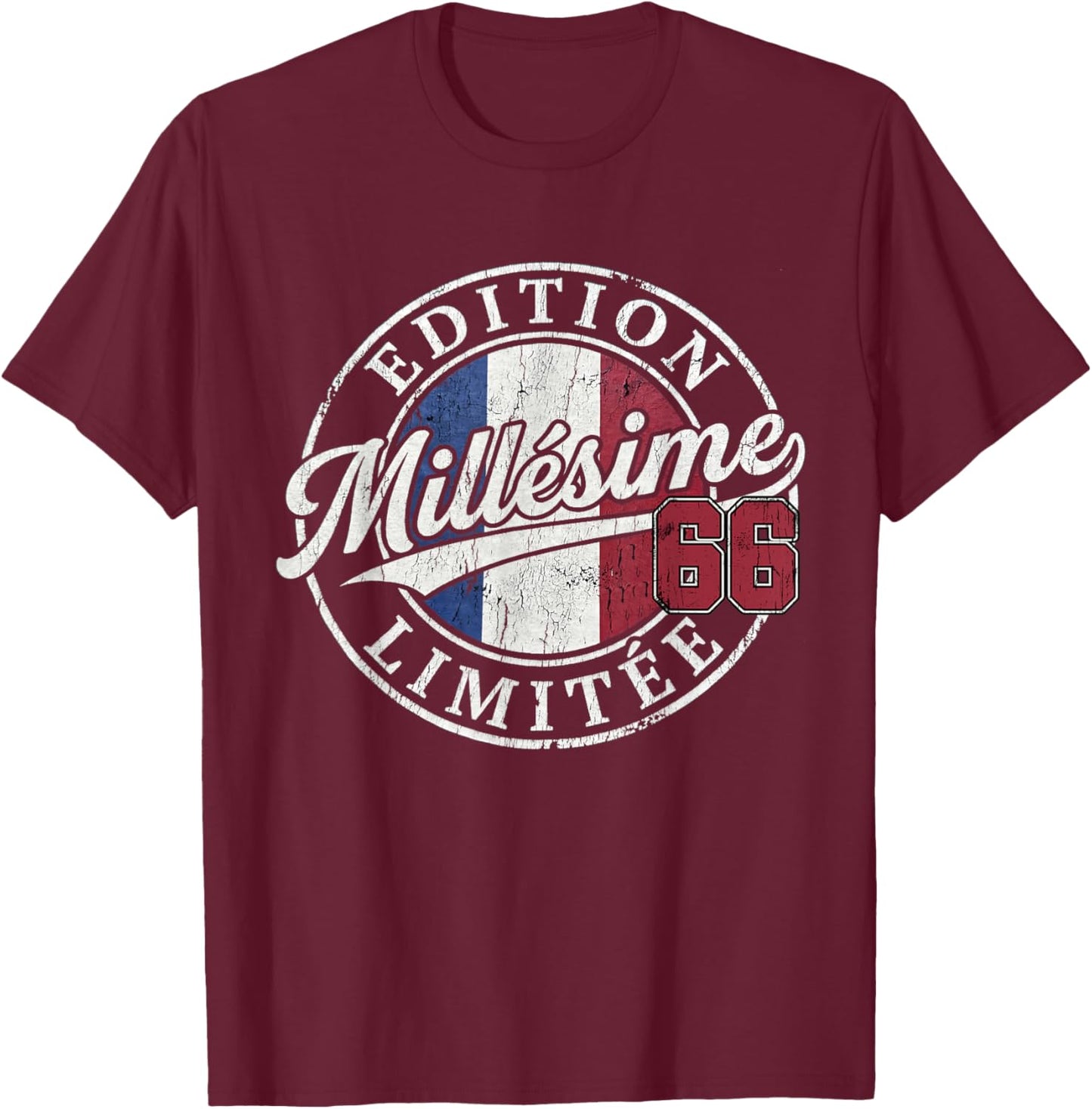 Gift 60 Years Man Woman Vintage 1966 Birthday 60 Years T-Shirt - T-Shirt | Maroon
