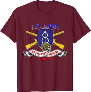 8th Infantry Division 8th ID Veteran Pathfinder Division T-Shirt - T-Shirt | Maroon