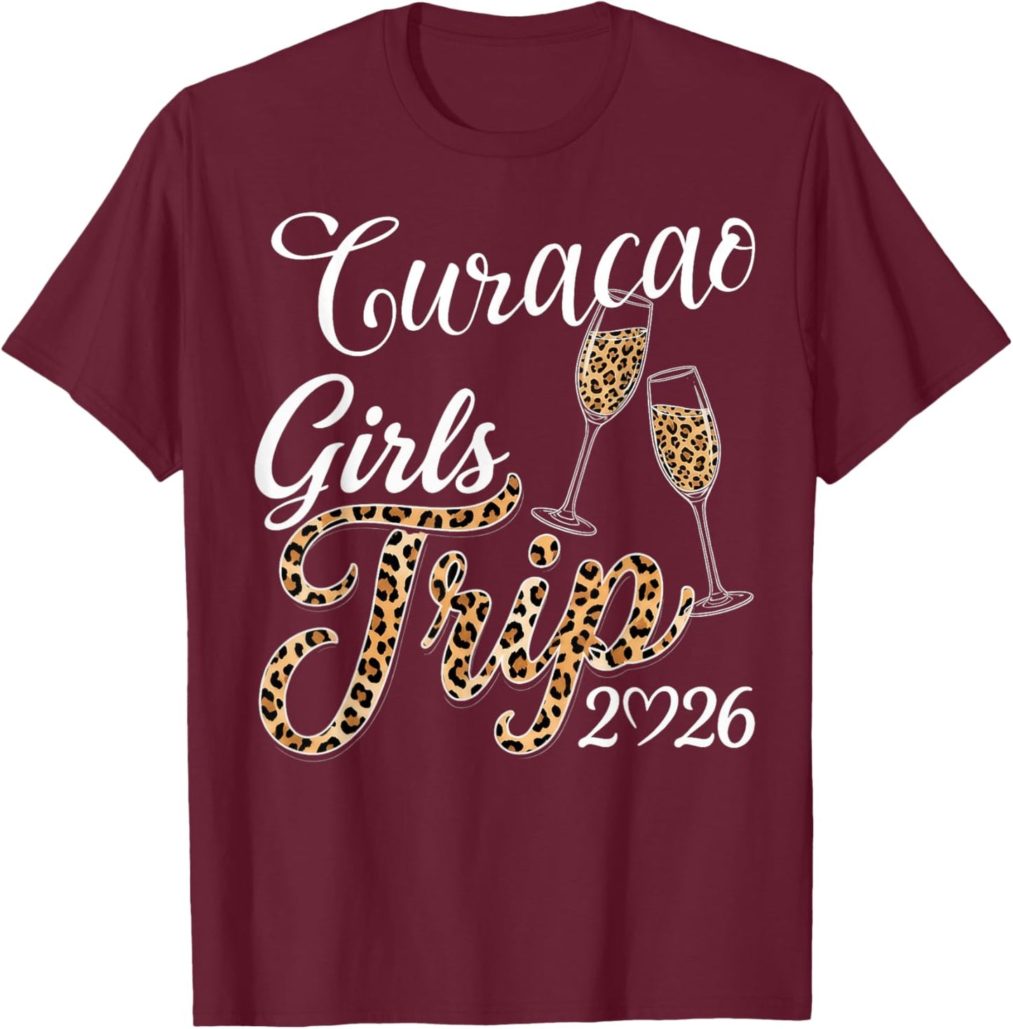 Girls Trip Curacao 2026 Birthday Squad Vacation Weekend T-Shirt - T-Shirt | Maroon