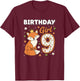 Birthday Girl 9 Fox Woodland Party Age Nine Girls T-Shirt - T-Shirt | Maroon
