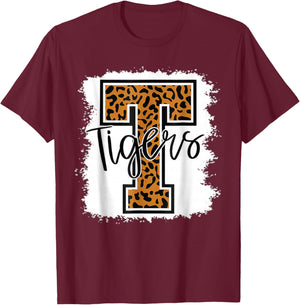 Tigers Swash School Spirit Orange Black T Shirt T-Shirt - T-Shirt | Maroon