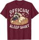 Official Sleep Shirt, Pug Dog with Puppy T-Shirt - T-Shirt | Maroon
