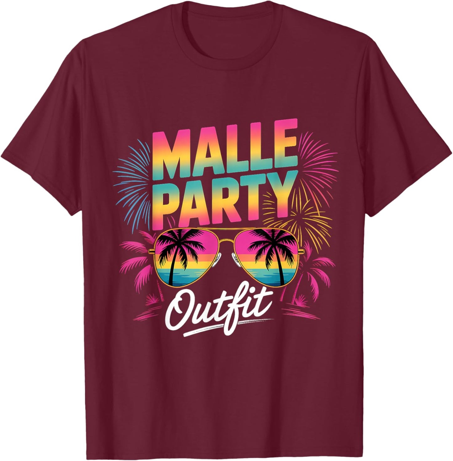 Malle Party Outfit Mallorca T-Shirt - T-Shirt | Maroon