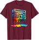 Dripping Paint Boombox Old School 80s Music Hip Hop T-Shirt - T-Shirt | Maroon