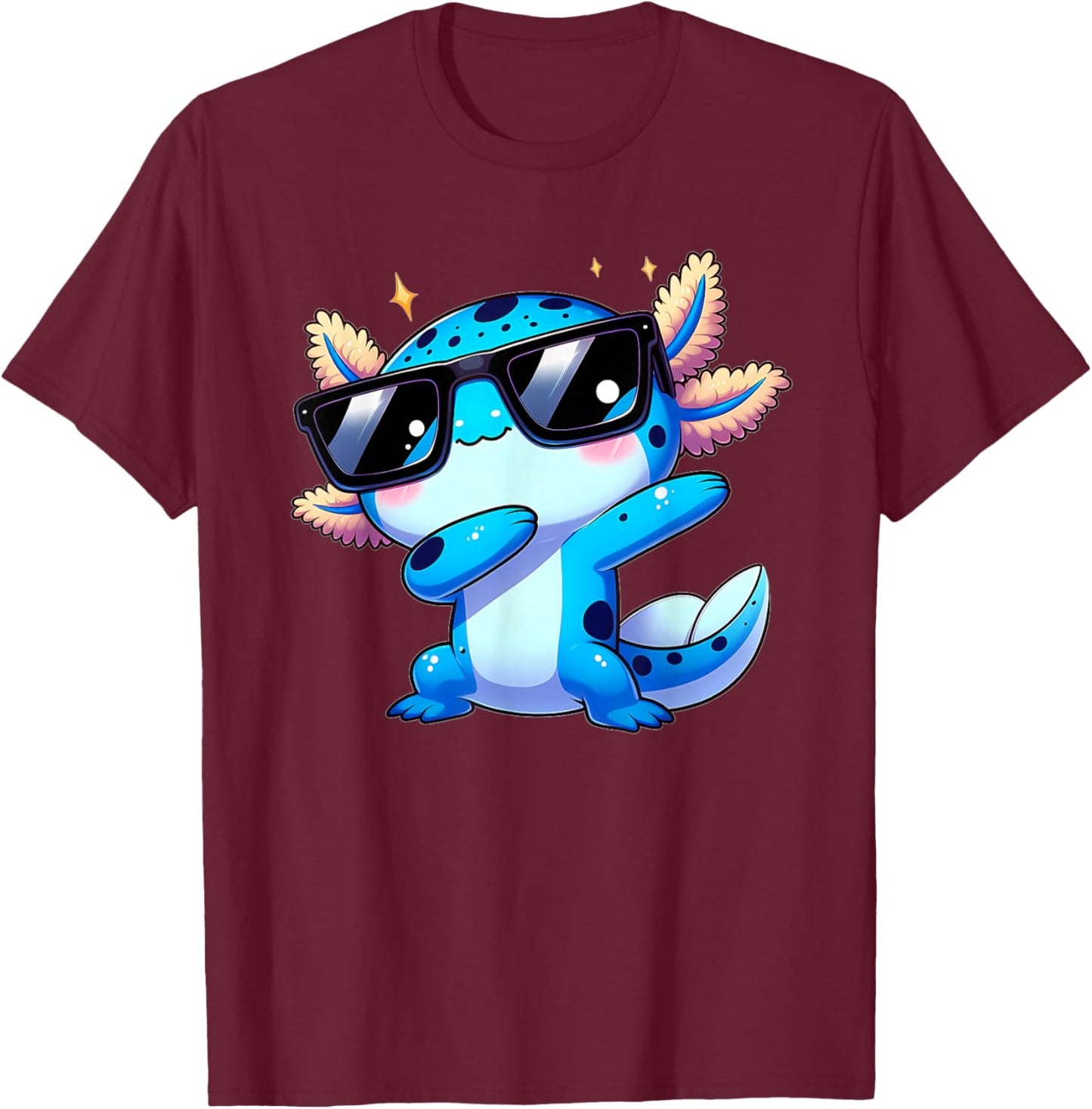 Fox Brother Kids Toddler Boys Dabbing Axolotl Kawaii Axolotl T-Shirt - T-Shirt | Maroon