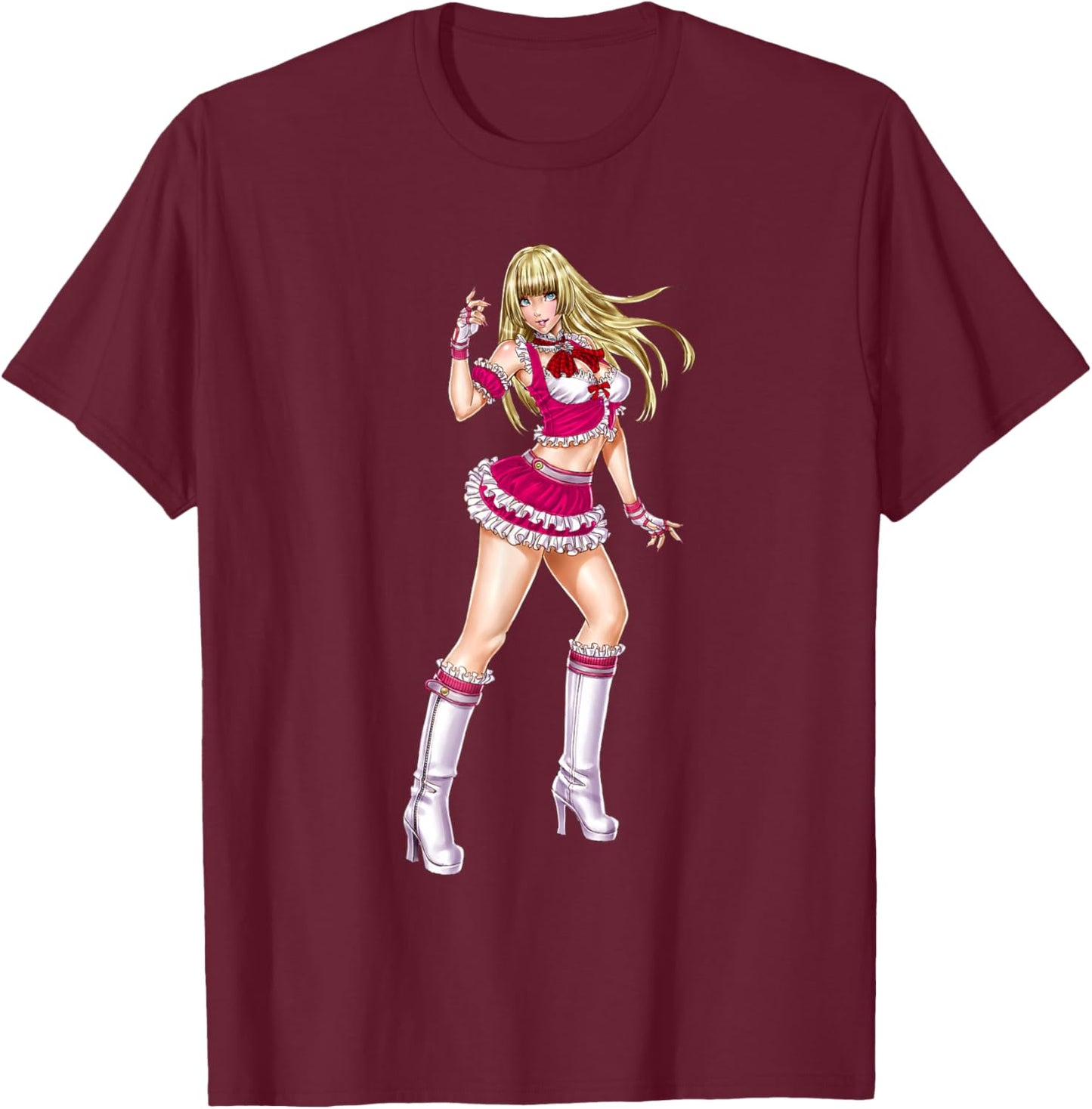 Bandai Namco Entertainment Inc. TEKKEN7 LILI 004 , Small, Black T-Shirt - T-Shirt | Maroon