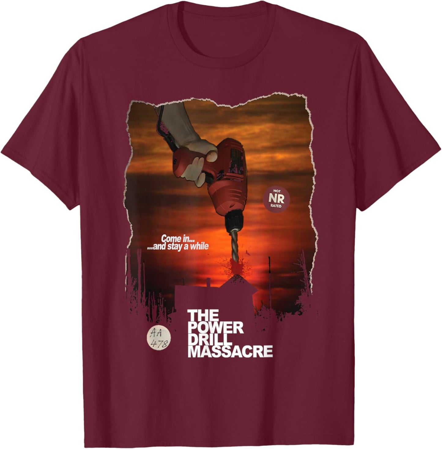 Power Drill Massacre Survival Horror Slasher Game T-Shirt - T-Shirt | Maroon