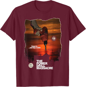 Power Drill Massacre Survival Horror Slasher Game T-Shirt - T-Shirt | Maroon