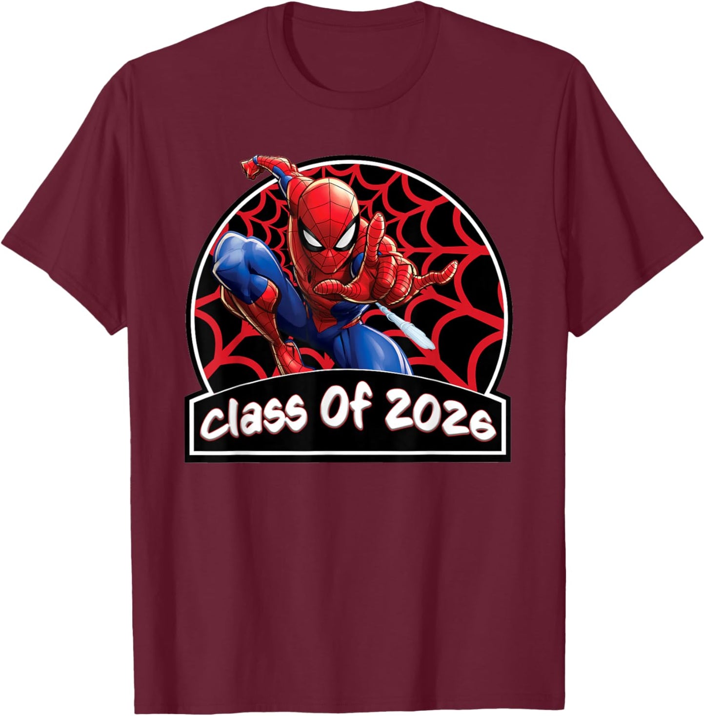 Marvel Spider-Man Graduation '26 New Grad Class of 2026 T-Shirt - T-Shirt | Maroon