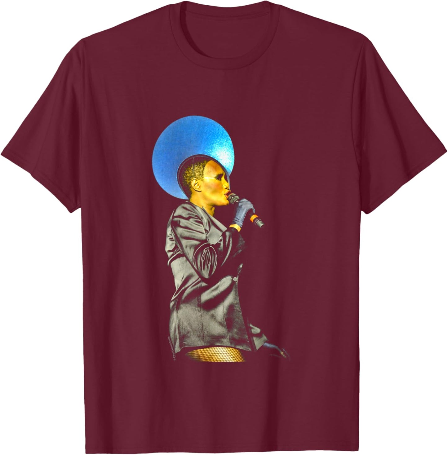 Grace Jones Performing Live By Everard Smith T-Shirt - T-Shirt | Maroon