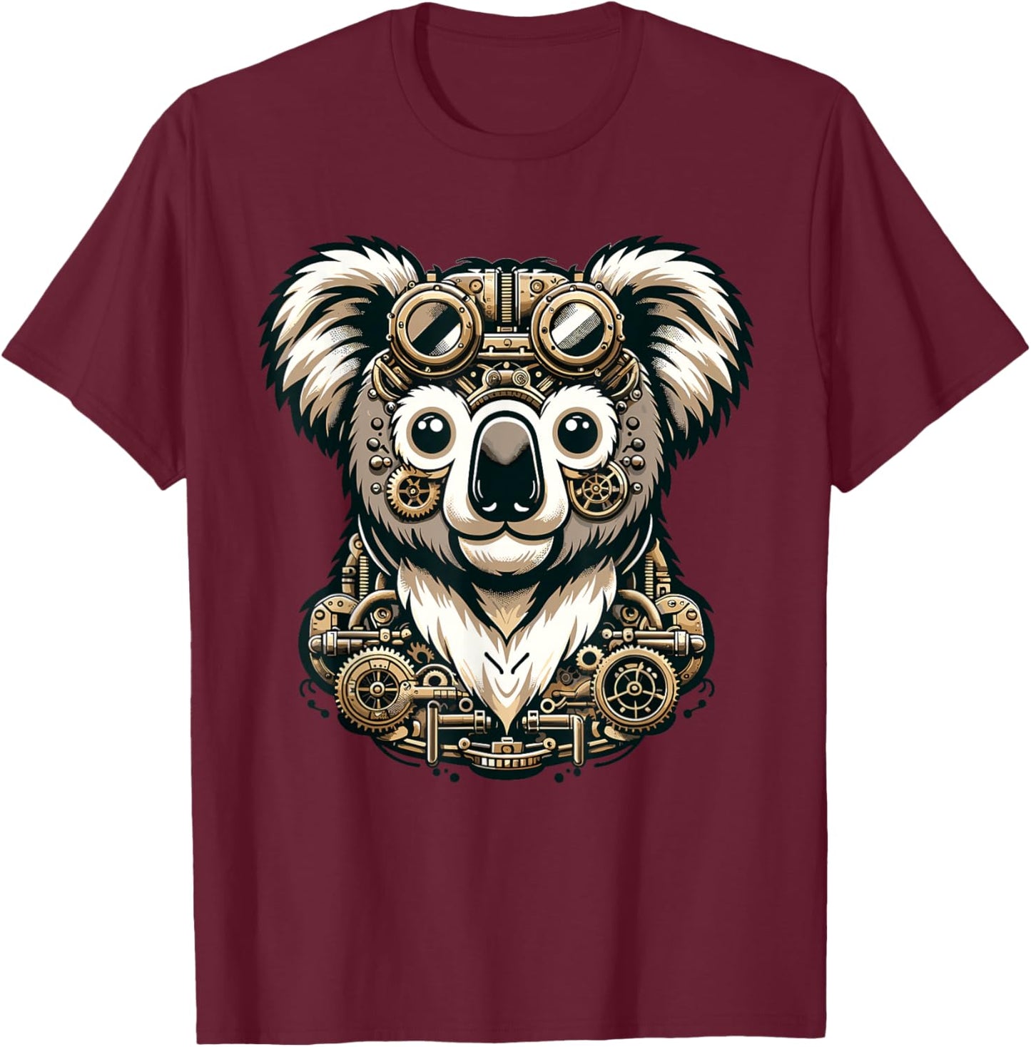 Steampunk Aesthetic Koala Bear Lover Stuff Vintage Koala T-Shirt - T-Shirt | Maroon