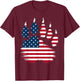 Bear Paw Patriotic USA Flag 4th of July Women Kids Men T-Shirt - T-Shirt | Maroon