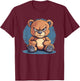 Funny Grumpy Bear Art T-Shirt - T-Shirt | Maroon