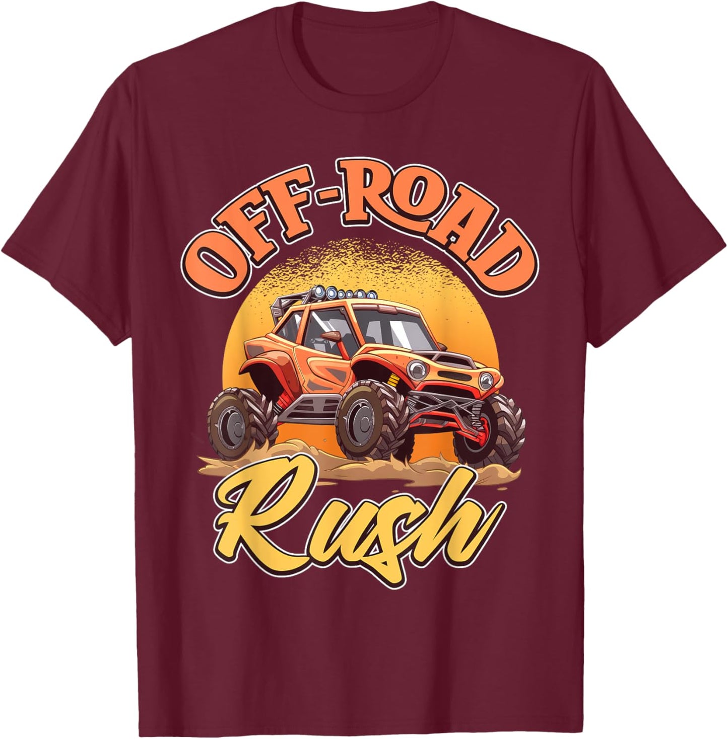Orange Off-Road Rush Dune Buggy Adventure T-Shirt - T-Shirt | Maroon