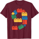 Baumeister zum 9. Geburtstag, neun 9 Jahre alt, Baustein T-Shirt - T-Shirt | Maroon