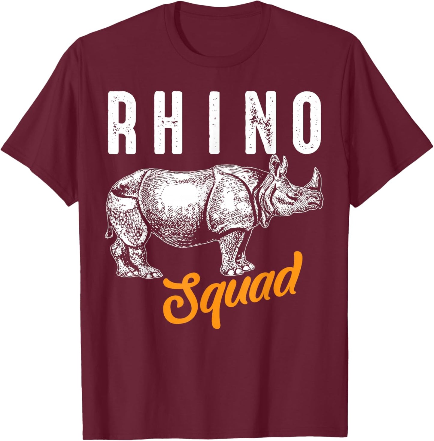 Funny Rhino Art Women Kids Toddler Rhino Lover T-Shirt - T-Shirt | Maroon
