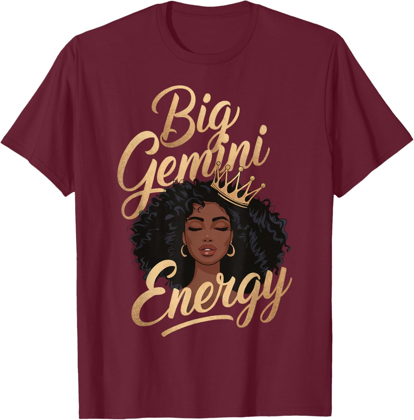 Big Gemini Energy T-Shirt - T-Shirt | Maroon