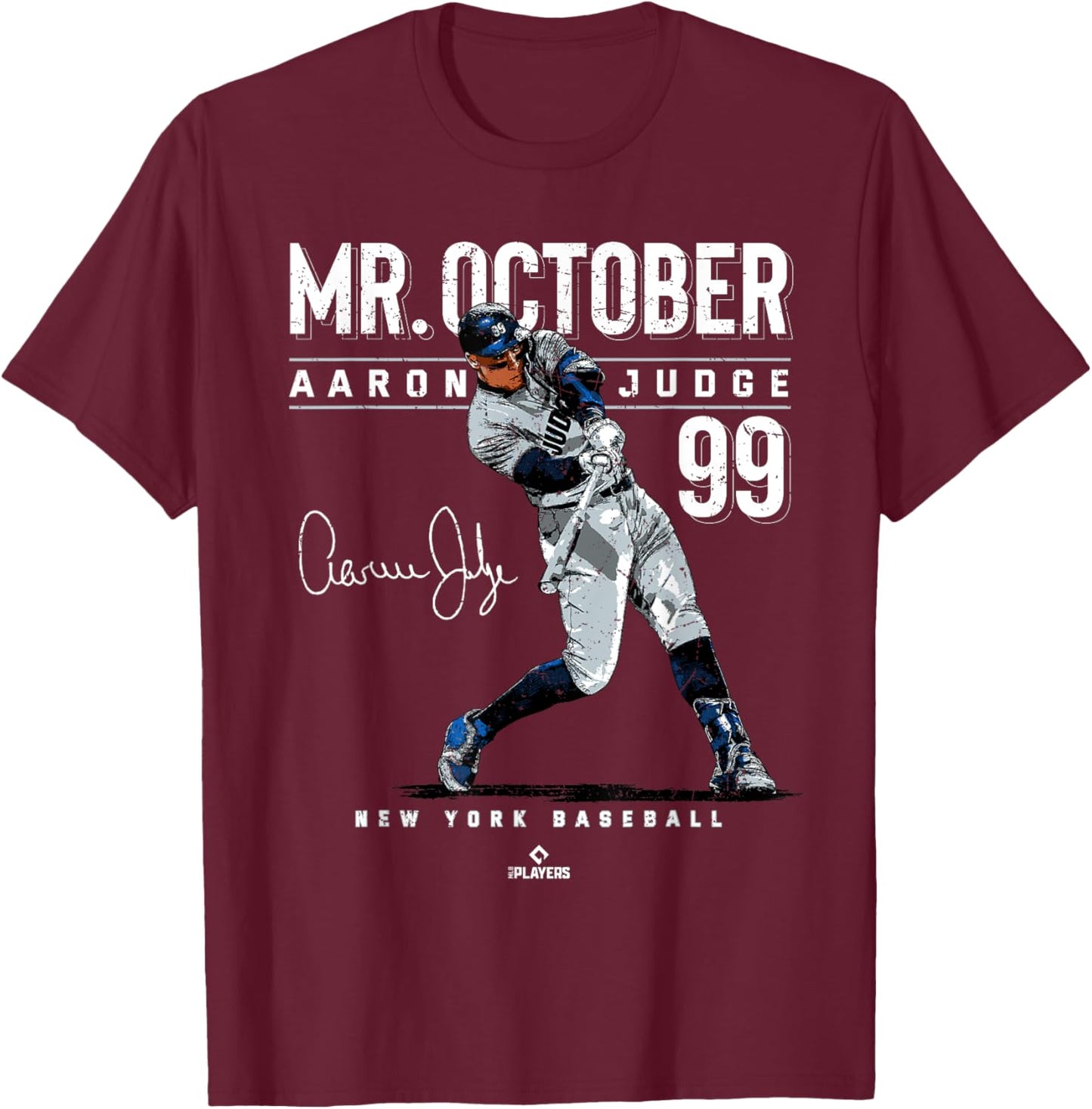 Mr. October Aaron Judge New York Baseball MLBPA T-Shirt - T-Shirt | Maroon