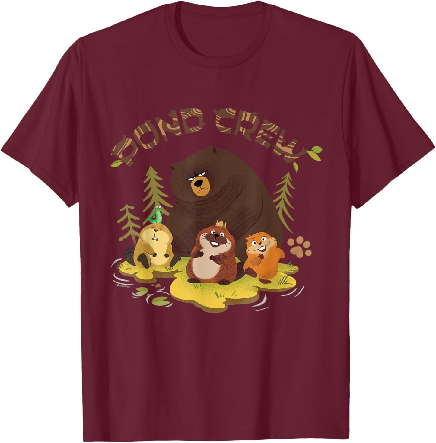 Disney and Pixar's Hoppers Pond Crew Beaver Mabel & Friends T-Shirt - T-Shirt | Maroon