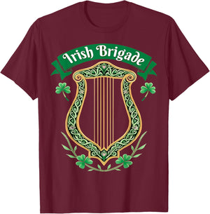 Irish Brigade Celtic Harp Heritage T-Shirt - T-Shirt | Maroon