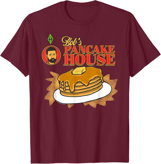 The Sims Bob's Pancakes House Funny Video Game T-Shirt - T-Shirt | Maroon