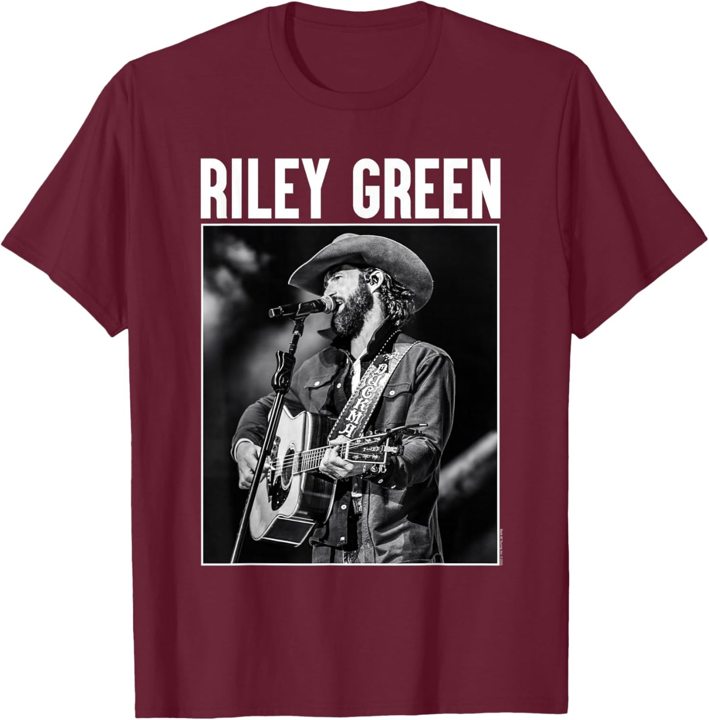 Riley Green Singing Greatest Hits Country Music Art T-Shirt - T-Shirt | Maroon