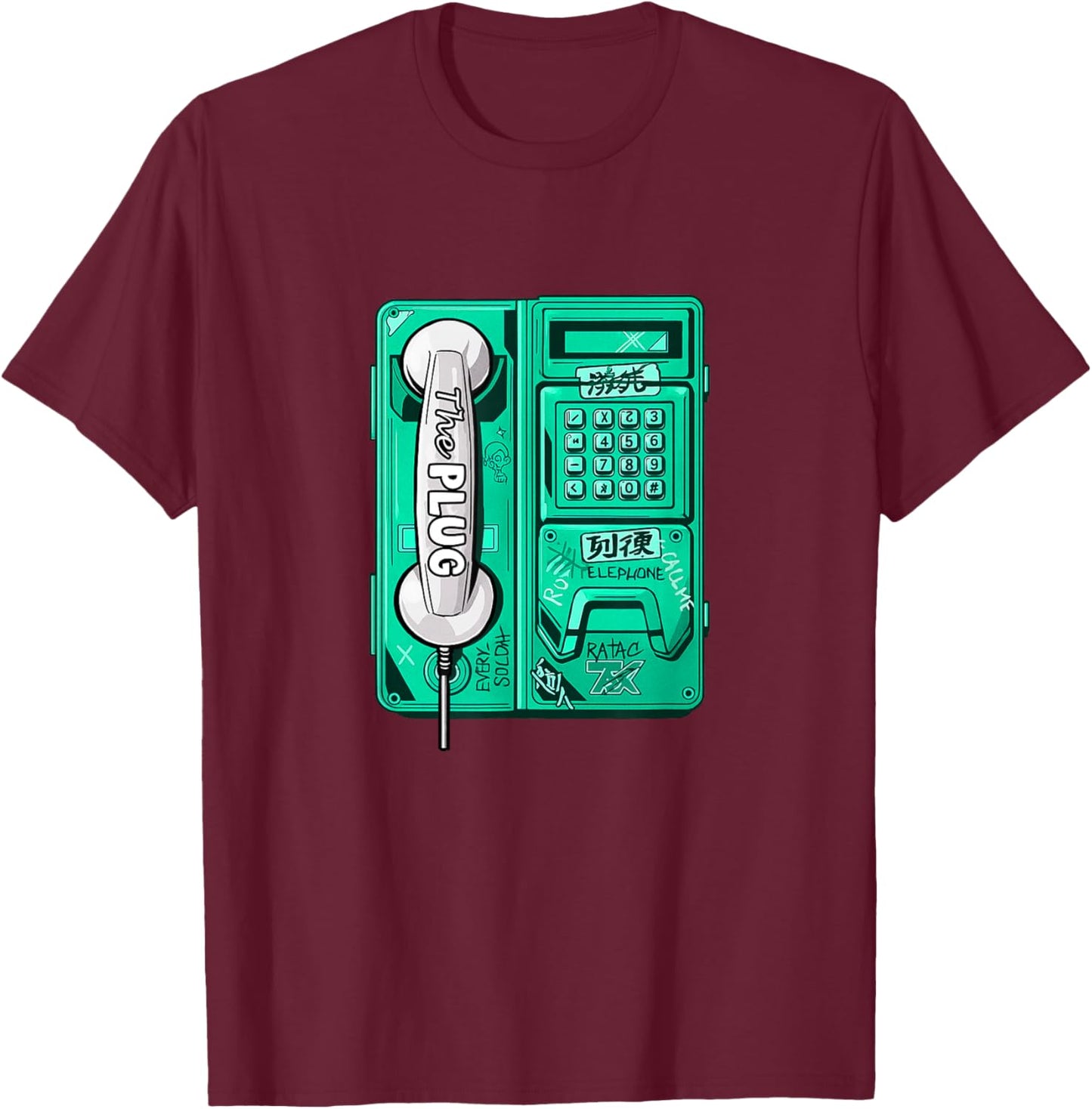 Light Teal Aqua Color Plugged Light Teal Aqua T-Shirt - T-Shirt | Maroon