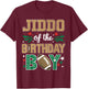 Jiddo of the Birthday Boy Football Family Bday Party Grandpa T-Shirt - T-Shirt | Maroon