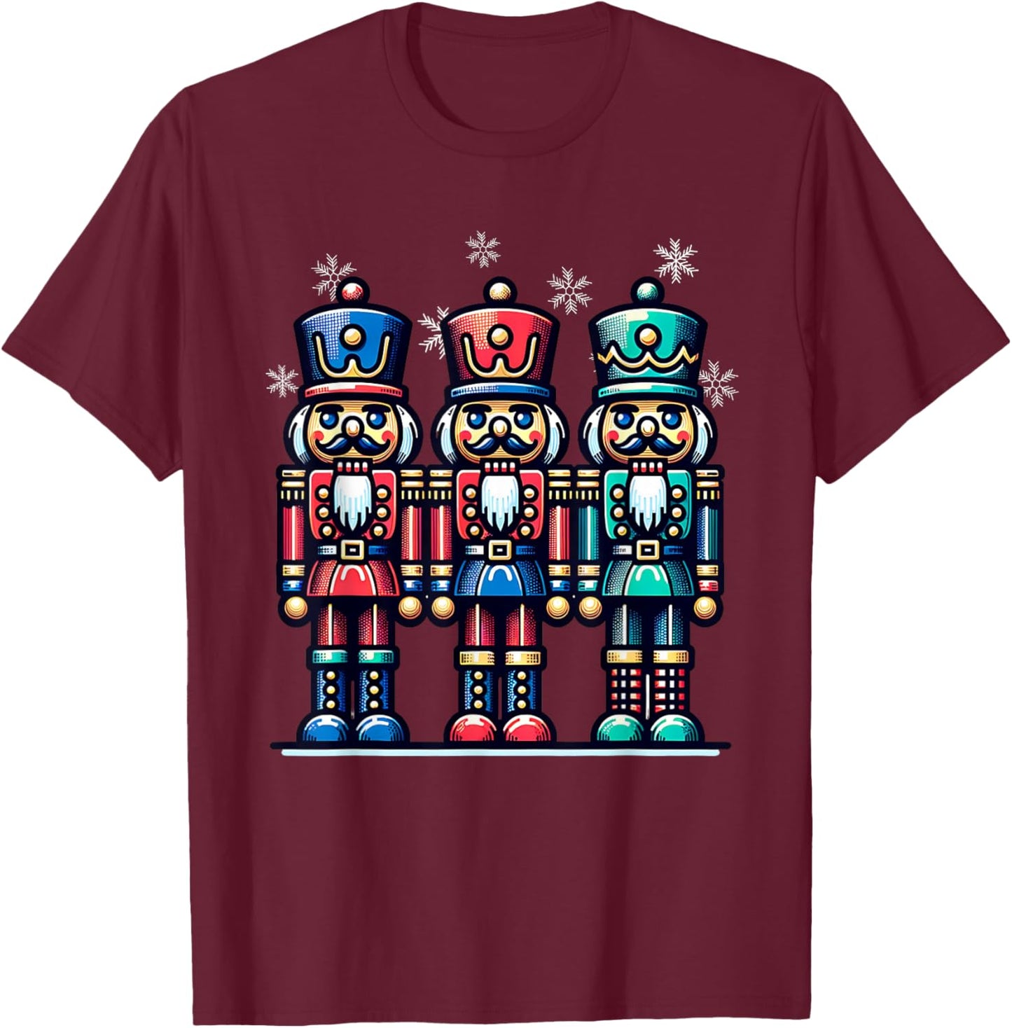 Christmas Nutcracker Men Women Nutcrackers Xmas T-Shirt - T-Shirt | Maroon