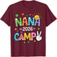 Nana Camp 2026 Family Vacation Summer Camping Crew Kids T-Shirt - T-Shirt | Maroon
