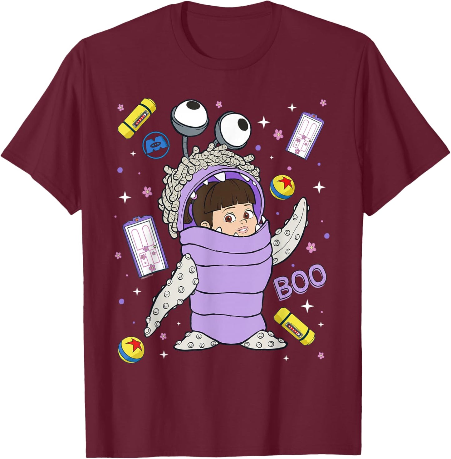Disney and Pixar's Monsters, Inc. Boo Big Pose Collage T-Shirt - T-Shirt | Maroon
