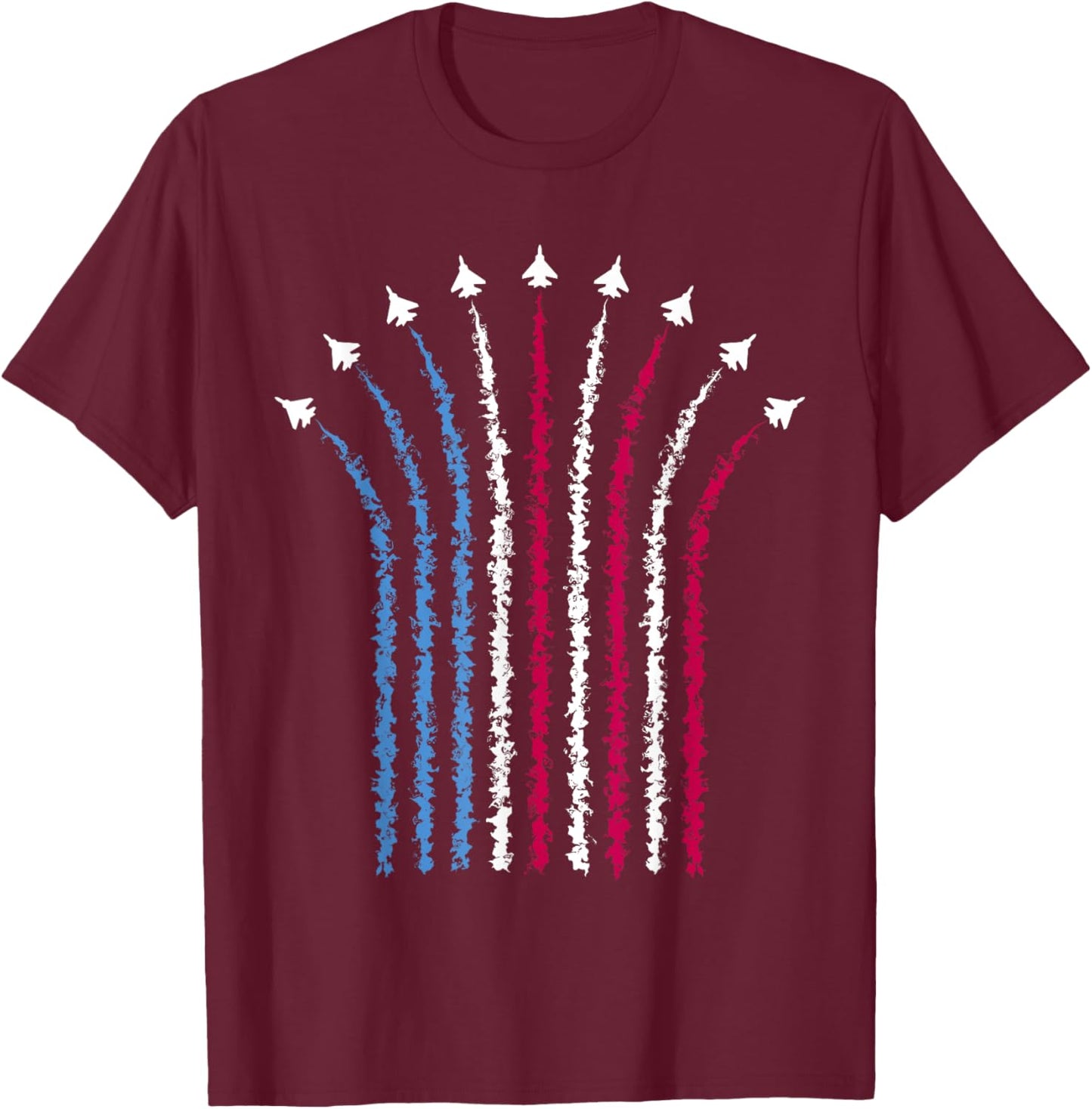 USA Jets 4th of July American Flag Patriotic Graphic T-Shirt - T-Shirt | Maroon