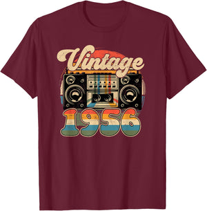 70th Birthday Retro Vintage 1956 Men Women T-Shirt - T-Shirt | Maroon