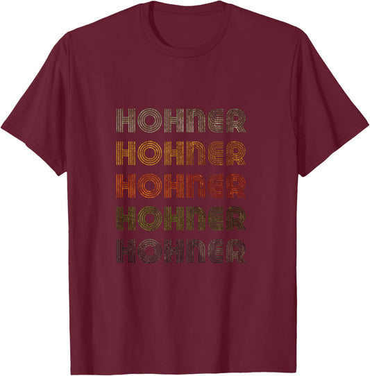 Love Heart Hohner Grunge Vintage Style Black Hohner T-Shirt - T-Shirt | Maroon