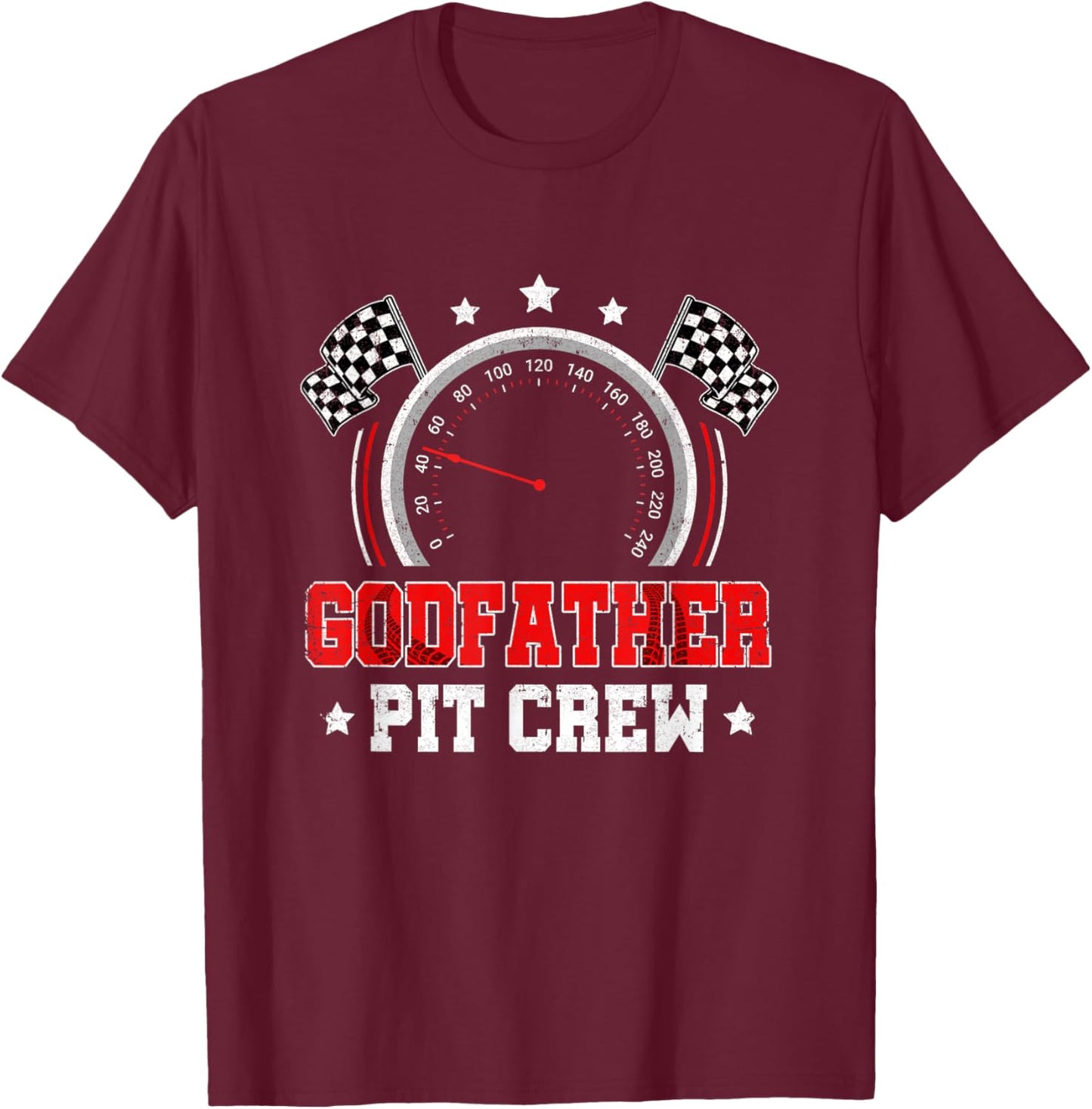 Godfather Pit Crew Race Car Birthday Party Racing Family T-Shirt - T-Shirt | Maroon