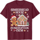 Gingerbread House Construction Crew Decorating Baking Xmas T-Shirt - T-Shirt | Maroon