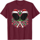Christmas Pickleball Paddle with Santa Hat Xmas Lights T-Shirt - T-Shirt | Maroon